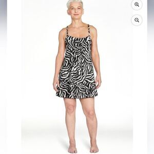 Joyspun Women's Sleeveless Knit Chemise with Ruffle Hem, Size XL